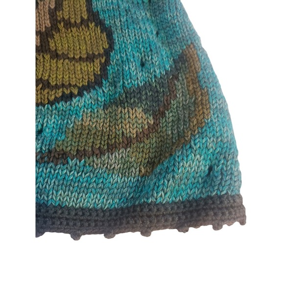 Peruvian Connection Sweater Womens XS Blue Floral Knit Quarter Sleeve Pullover - Picture 5 of 14